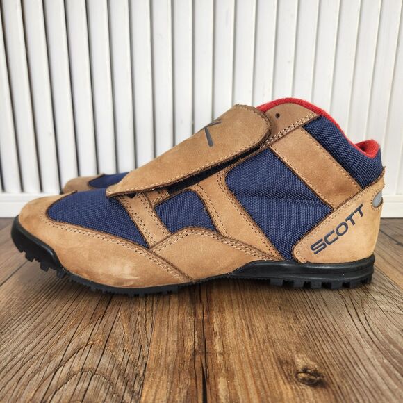 VTG Scott OverRock Cycling Shoes Mens Size 8.25 Brown Blue Suede Mountain Biking main image 9